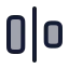Alignhorizontaljustifycenter icon with duotone rounded style
