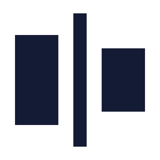 Align Horizontal Justify Center Icon in Solid Sharp style