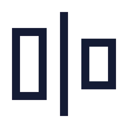 Align Horizontal Justify Center Icon in Stroke Sharp style