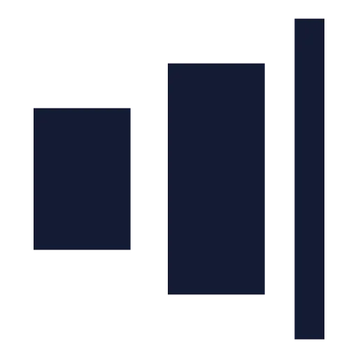 Align Horizontal Justify End Icon in Solid Sharp style