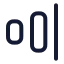 Alignhorizontaljustifyend icon with stroke rounded style