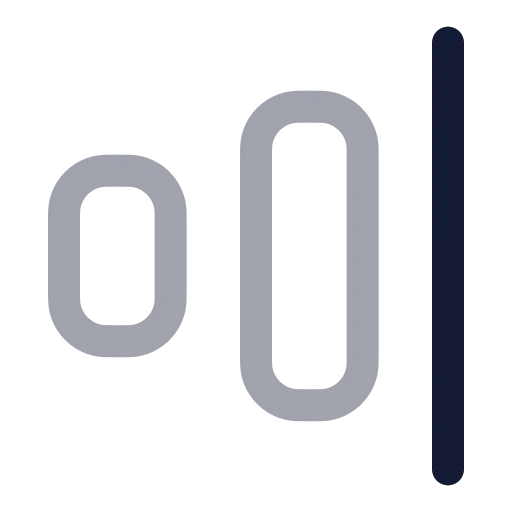 Align Horizontal Justify End Icon in Twotone Rounded style