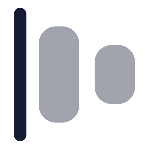 Align Horizontal Justify Start Icon in Bulk Rounded style