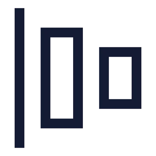 Align Horizontal Justify Start Icon in Stroke Sharp style