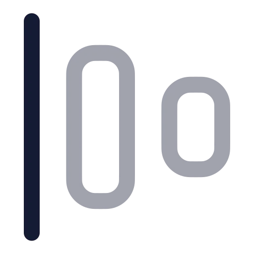 Align Horizontal Justify Start Icon in Twotone Rounded style