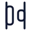Alignhorizontalspacebetween icon with stroke rounded style