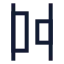 Alignhorizontalspacebetween icon with stroke sharp style