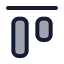 Alignstarthorizontal icon with duotone rounded style