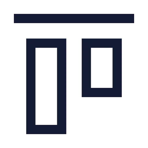 Align Start Horizontal Icon in Stroke Sharp style