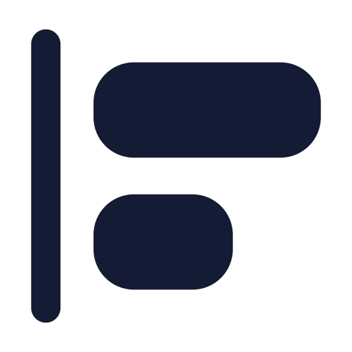 Align Start Vertical Icon in Solid Rounded style