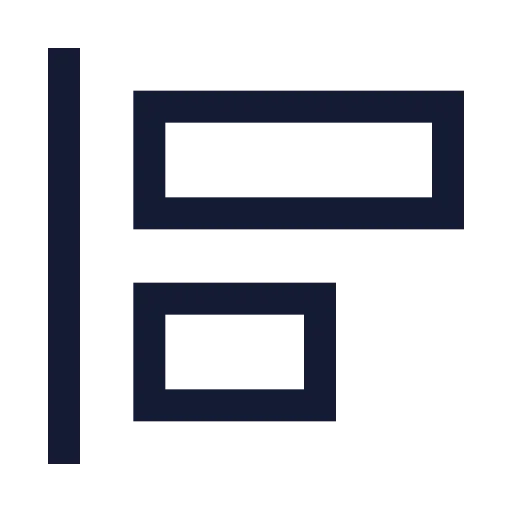 Align Start Vertical Icon in Stroke Sharp style