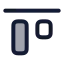 Aligntop icon with duotone rounded style