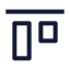 Aligntop icon with stroke sharp style