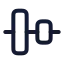 Alignverticalcenter icon with stroke rounded style