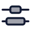 Alignverticaldistributecenter icon with duotone standard style