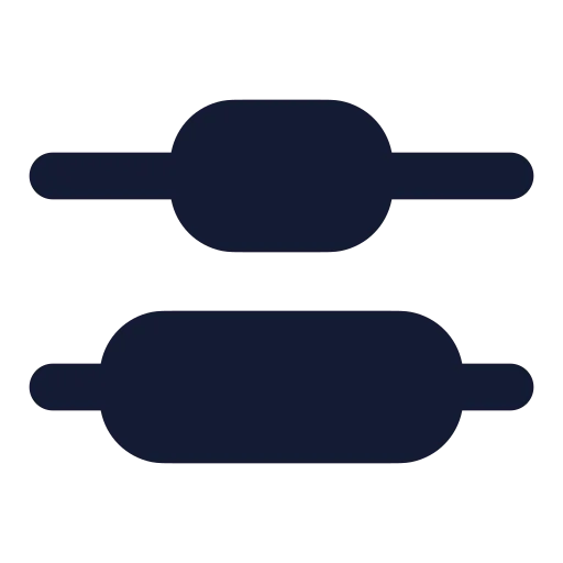 Align Vertical Distribute Center Icon in Solid Rounded style