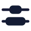 Alignverticaldistributecenter icon with solid rounded style