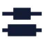Alignverticaldistributecenter icon with solid sharp style