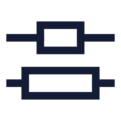 Align Vertical Distribute Center Icon in Stroke Sharp style