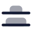 Alignverticaldistributeend icon with bulk rounded style
