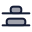Alignverticaldistributeend icon with duotone rounded style