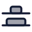 Alignverticaldistributeend icon with duotone standard style