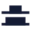 Alignverticaldistributeend icon with solid sharp style