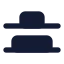 Alignverticaldistributeend icon with solid standard style