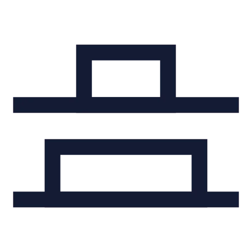 Align Vertical Distribute End Icon in Stroke Sharp style