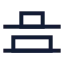 Alignverticaldistributeend icon with stroke sharp style