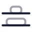 Alignverticaldistributeend icon with twotone rounded style
