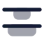 Alignverticaldistributestart icon with bulk rounded style