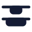 Alignverticaldistributestart icon with solid rounded style