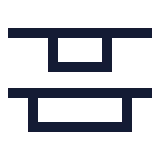 Align Vertical Distribute Start Icon in Stroke Sharp style