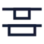 Alignverticaldistributestart icon with stroke sharp style