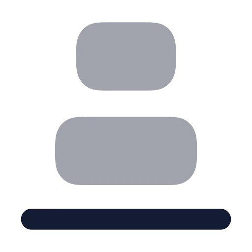 Align Vertical Justify End Icon in Bulk Rounded style