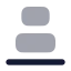 Alignverticaljustifyend icon with bulk rounded style