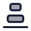 Alignverticaljustifyend icon with duotone rounded style