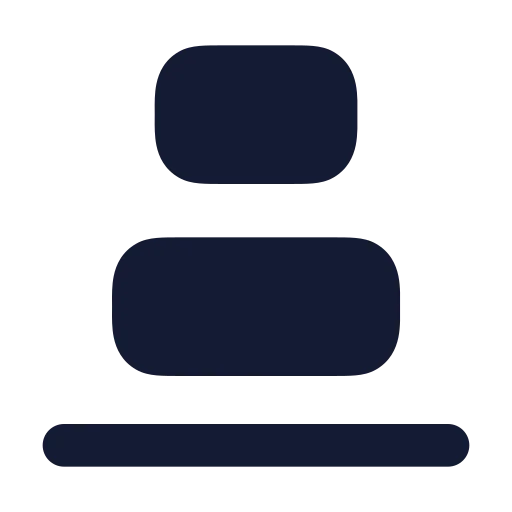 Align Vertical Justify End Icon in Solid Rounded style