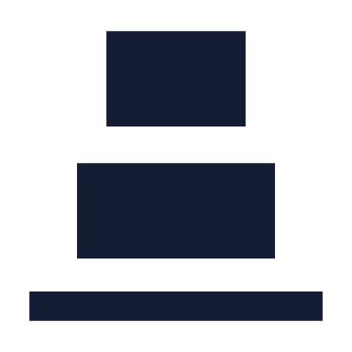Align Vertical Justify End Icon in Solid Sharp style