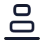 Alignverticaljustifyend icon with stroke rounded style