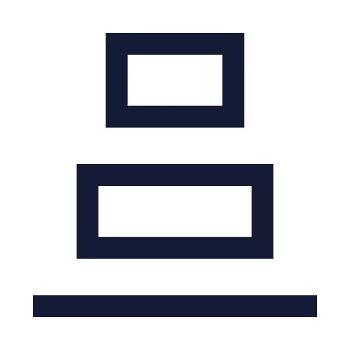 Align Vertical Justify End Icon in Stroke Sharp style