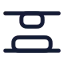 Alignverticalspacebetween icon with stroke rounded style