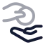 Alms icon with twotone rounded style