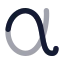 Alpha icon with bulk rounded style