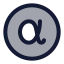 Alphacircle icon with duotone standard style