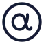 Alphacircle icon with stroke rounded style