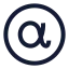 Alphacircle icon with stroke sharp style