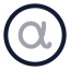 Alphacircle icon with twotone rounded style