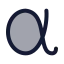 Alpha icon with duotone standard style